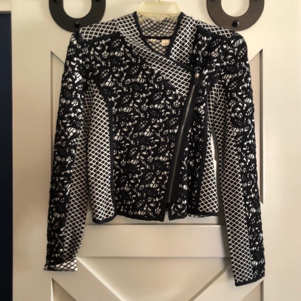 Anthropologie MOTH Brand. Size Small NWT. NEW. Black and white. Zip jacket.
